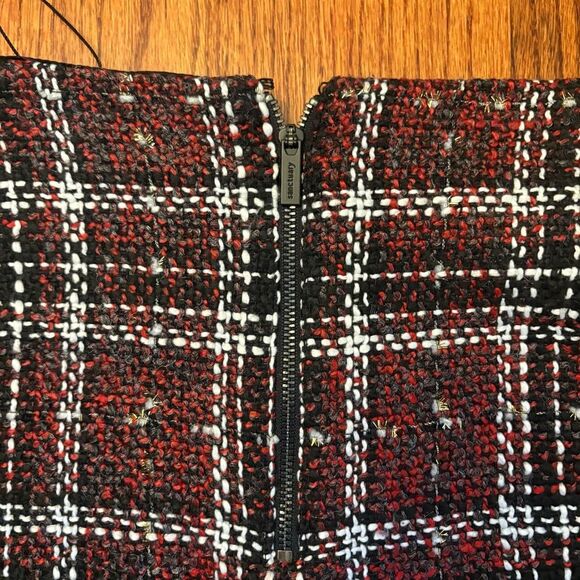 SANCTUARY NWT Red Plaid Tweed Mini Skirt, Size M - Picture 4 of 6